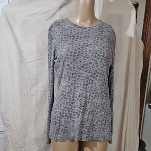 Lululemon Athletica Gray Patterned Long Sleeve Top